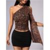 image:imageWomens Leopard Asymmetrical Halter Tops Sleeveless Slim Fit Summer Going Out Y2K Crop Tank TopBrown Leopard
