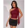 image:imageWomens Leopard Asymmetrical Halter Tops Sleeveless Slim Fit Summer Going Out Y2K Crop Tank TopBurgundy