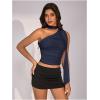 image:imageWomens Leopard Asymmetrical Halter Tops Sleeveless Slim Fit Summer Going Out Y2K Crop Tank TopDeep Blue