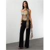 image:imageWomens Leopard Asymmetrical Halter Tops Sleeveless Slim Fit Summer Going Out Y2K Crop Tank TopDeer Brown