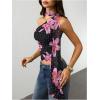 image:imageWomens Leopard Asymmetrical Halter Tops Sleeveless Slim Fit Summer Going Out Y2K Crop Tank TopFloral Dots