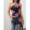 image:imageWomens Leopard Asymmetrical Halter Tops Sleeveless Slim Fit Summer Going Out Y2K Crop Tank TopFloral Dots