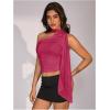 image:imageWomens Leopard Asymmetrical Halter Tops Sleeveless Slim Fit Summer Going Out Y2K Crop Tank TopHot Pink