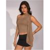 image:imageWomens Leopard Asymmetrical Halter Tops Sleeveless Slim Fit Summer Going Out Y2K Crop Tank TopKhaki