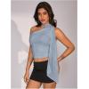 image:imageWomens Leopard Asymmetrical Halter Tops Sleeveless Slim Fit Summer Going Out Y2K Crop Tank TopLight Blue