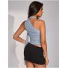 image:imageWomens Leopard Asymmetrical Halter Tops Sleeveless Slim Fit Summer Going Out Y2K Crop Tank TopLight Blue