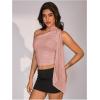 image:imageWomens Leopard Asymmetrical Halter Tops Sleeveless Slim Fit Summer Going Out Y2K Crop Tank TopLight Pink