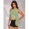 image:imageWomens Leopard Asymmetrical Halter Tops Sleeveless Slim Fit Summer Going Out Y2K Crop Tank TopMint Green