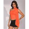 image:imageWomens Leopard Asymmetrical Halter Tops Sleeveless Slim Fit Summer Going Out Y2K Crop Tank TopOrange