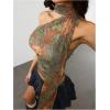 image:imageWomens Leopard Asymmetrical Halter Tops Sleeveless Slim Fit Summer Going Out Y2K Crop Tank TopPaisley Graphic