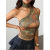 image:imageWomens Leopard Asymmetrical Halter Tops Sleeveless Slim Fit Summer Going Out Y2K Crop Tank TopPaisley Graphic