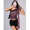 image:imageWomens Leopard Asymmetrical Halter Tops Sleeveless Slim Fit Summer Going Out Y2K Crop Tank TopPink