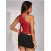image:imageWomens Leopard Asymmetrical Halter Tops Sleeveless Slim Fit Summer Going Out Y2K Crop Tank TopRed