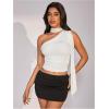 image:imageWomens Leopard Asymmetrical Halter Tops Sleeveless Slim Fit Summer Going Out Y2K Crop Tank TopWhite