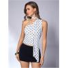 image:imageWomens Leopard Asymmetrical Halter Tops Sleeveless Slim Fit Summer Going Out Y2K Crop Tank TopWhite Dots