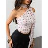 image:imageWomens Leopard Asymmetrical Halter Tops Sleeveless Slim Fit Summer Going Out Y2K Crop Tank TopWhite Heart