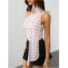 image:imageWomens Leopard Asymmetrical Halter Tops Sleeveless Slim Fit Summer Going Out Y2K Crop Tank TopWhite Heart