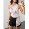 image:imageWomens Leopard Asymmetrical Halter Tops Sleeveless Slim Fit Summer Going Out Y2K Crop Tank TopWhite Heart