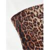 image:imageWomens Leopard Cheetah Sequin Strapless Tube Top Glitter Sleeveless Bandeau Crop Tops Night Out ClothesBrown