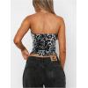 image:imageWomens Leopard Cheetah Sequin Strapless Tube Top Glitter Sleeveless Bandeau Crop Tops Night Out ClothesGrey