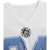 image:imageWomens Number Graphic Mesh Jersey Shirt V Neck 34 Sleeve Football Tee Tops SportswearMix White