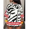 image:imageWomens Number Print Mesh Jersey Shirt Color Block V Neck Short Sleeve Football TShirtBlack and White