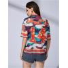 image:imageWomens Number Print Mesh Jersey Shirt Color Block V Neck Short Sleeve Football TShirtCamo Multicolor