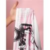 image:imageWomens Number Print Mesh Jersey Shirt Color Block V Neck Short Sleeve Football TShirtWhite Pink