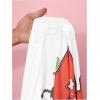 image:imageWomens Number Print Mesh Jersey Shirt Color Block V Neck Short Sleeve Football TShirtWhite and Orange