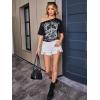 image:imageWomens Off The Shoulder Tops Gothic Graphic Tee Y2k Grunge Vintage Oversized T Shirts Trendy OutfitsBlack
