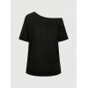 image:imageWomens Off The Shoulder Tops Gothic Graphic Tee Y2k Grunge Vintage Oversized T Shirts Trendy OutfitsBlack Graphic