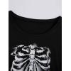 image:imageWomens Off The Shoulder Tops Gothic Graphic Tee Y2k Grunge Vintage Oversized T Shirts Trendy OutfitsBones Black