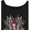 image:imageWomens Off The Shoulder Tops Gothic Graphic Tee Y2k Grunge Vintage Oversized T Shirts Trendy OutfitsHeart Black