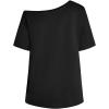image:imageWomens Off The Shoulder Tops Gothic Graphic Tee Y2k Grunge Vintage Oversized T Shirts Trendy OutfitsHeart Black