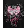 image:imageWomens Off The Shoulder Tops Gothic Graphic Tee Y2k Grunge Vintage Oversized T Shirts Trendy OutfitsHeart Print Black