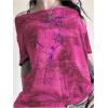 image:imageWomens Off The Shoulder Tops Gothic Graphic Tee Y2k Grunge Vintage Oversized T Shirts Trendy OutfitsHot Pink