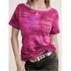 image:imageWomens Off The Shoulder Tops Gothic Graphic Tee Y2k Grunge Vintage Oversized T Shirts Trendy OutfitsHot Pink