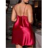 image:imageWomens Plus Size Floral Lace Sheer Satin Nightgown Spaghetti Strap Night Dress ChemiseBurgundy
