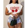 image:imageWomens Plus Size Letter Car Graphic Tees Short Sleeve Crew Neck Crop Tops Summer T ShirtPure White