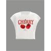 image:imageWomens Plus Size Letter Car Graphic Tees Short Sleeve Crew Neck Crop Tops Summer T ShirtPure White