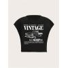 image:imageWomens Plus Size Letter Car Graphic Tees Short Sleeve Crew Neck Crop Tops Summer T ShirtSolid Black