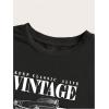 image:imageWomens Plus Size Letter Car Graphic Tees Short Sleeve Crew Neck Crop Tops Summer T ShirtSolid Black