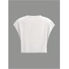 image:imageWomens Plus Size Letter Car Graphic Tees Short Sleeve Crew Neck Crop Tops Summer T ShirtSolid White