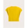 image:imageWomens Plus Size Letter Car Graphic Tees Short Sleeve Crew Neck Crop Tops Summer T ShirtYellow