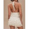 image:imageWomens Polka Dots Ruffle Tiered Layered Skirts Low Rise Ruched Y2K A Line Mini SkirtApricot