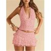 image:imageWomens Polka Dots Ruffle Tiered Layered Skirts Low Rise Ruched Y2K A Line Mini SkirtCoral Pink