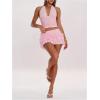image:imageWomens Polka Dots Ruffle Tiered Layered Skirts Low Rise Ruched Y2K A Line Mini SkirtPure Coral Pink