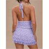 image:imageWomens Polka Dots Ruffle Tiered Layered Skirts Low Rise Ruched Y2K A Line Mini SkirtPurple