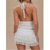image:imageWomens Polka Dots Ruffle Tiered Layered Skirts Low Rise Ruched Y2K A Line Mini SkirtWhite Black Dots