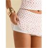 image:imageWomens Polka Dots Ruffle Tiered Layered Skirts Low Rise Ruched Y2K A Line Mini SkirtWhite Pink